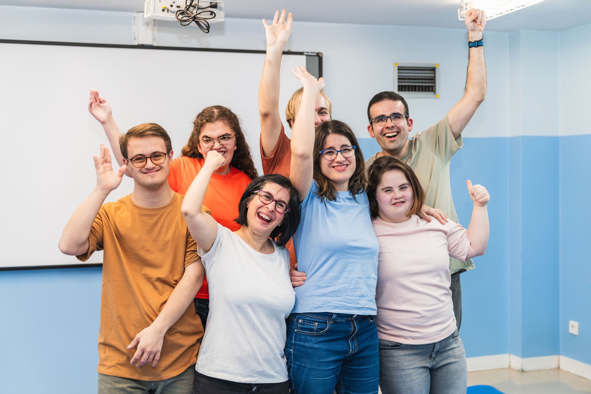 Celebration of Achievements in Yoga Class with Down Syndrome Students